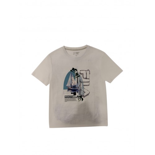Γυναικείο Graphic T-Shirt Marbella με Ιστιοπλοϊκό Εκρού